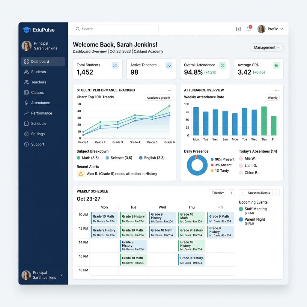 School ERP Dashboard